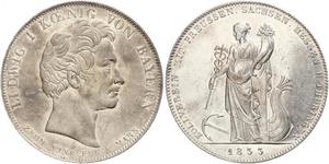 1 Thaler Regno di Baviera (1806 - 1918) Argento Ludovico I di Baviera (re)(1786 – 1868)