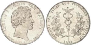 1 Thaler Regno di Baviera (1806 - 1918) Argento Ludovico I di Baviera (re)(1786 – 1868)