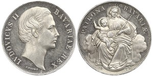 1 Thaler Regno di Baviera (1806 - 1918) Argento Ludovico II di Baviera(1845 – 1886)