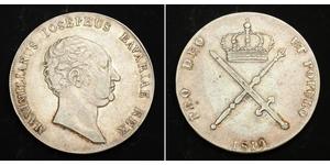 1 Thaler Regno di Baviera (1806 - 1918) Argento Massimiliano I Giuseppe di Baviera (1756 - 1825)