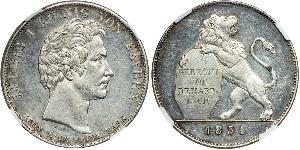 1 Thaler Regno di Baviera (1806 - 1918) Argento Ludovico I di Baviera (re)(1786 – 1868)