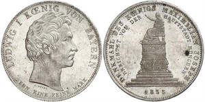 1 Thaler Regno di Baviera (1806 - 1918) Argento Ludovico I di Baviera (re)(1786 – 1868)