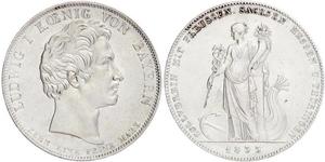 1 Thaler Regno di Baviera (1806 - 1918) Argento Ludovico I di Baviera (re)(1786 – 1868)