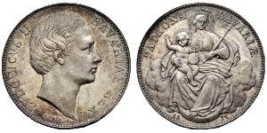 1 Thaler Regno di Baviera (1806 - 1918) Argento Ludovico II di Baviera(1845 – 1886)