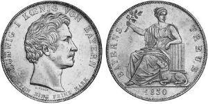 1 Thaler Regno di Baviera (1806 - 1918) Argento Ludovico I di Baviera (re)(1786 – 1868)