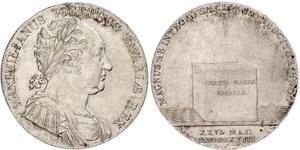 1 Thaler Regno di Baviera (1806 - 1918) Argento Massimiliano I Giuseppe di Baviera (1756 - 1825)