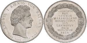 1 Thaler Regno di Baviera (1806 - 1918) Argento Ludovico I di Baviera (re)(1786 – 1868)