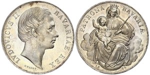 1 Thaler Regno di Baviera (1806 - 1918) Argento Ludovico II di Baviera(1845 – 1886)