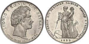 1 Thaler Regno di Baviera (1806 - 1918) Argento Ludovico I di Baviera (re)(1786 – 1868)