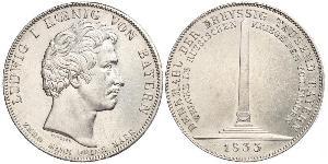 1 Thaler Regno di Baviera (1806 - 1918) Argento Ludovico I di Baviera (re)(1786 – 1868)