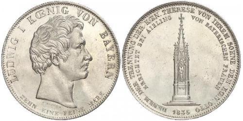 1 Thaler Regno di Baviera (1806 - 1918) Argento Ludovico I di Baviera (re)(1786 – 1868)