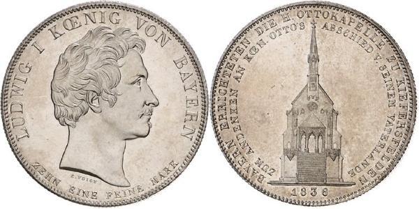 1 Thaler Regno di Baviera (1806 - 1918) Argento Ludovico I di Baviera (re)(1786 – 1868)