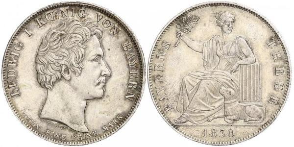 1 Thaler Regno di Baviera (1806 - 1918) Argento Ludovico I di Baviera (re)(1786 – 1868)