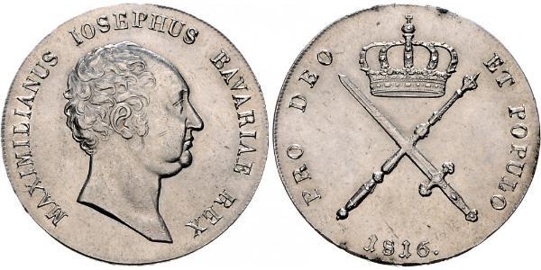 1 Thaler Regno di Baviera (1806 - 1918) Argento Massimiliano I Giuseppe di Baviera (1756 - 1825)