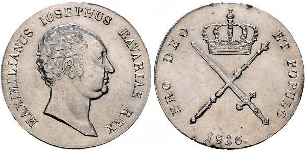 1 Thaler Regno di Baviera (1806 - 1918) Argento Massimiliano I Giuseppe di Baviera (1756 - 1825)