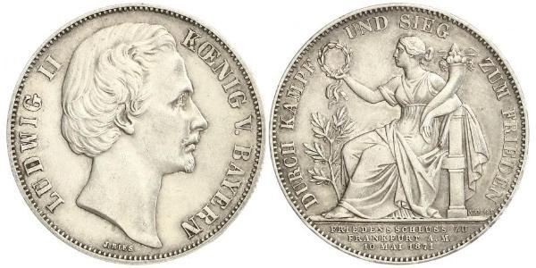 1 Thaler Regno di Baviera (1806 - 1918) Argento Ludovico II di Baviera(1845 – 1886)