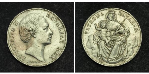 1 Thaler Regno di Baviera (1806 - 1918) Argento Ludovico II di Baviera(1845 – 1886)