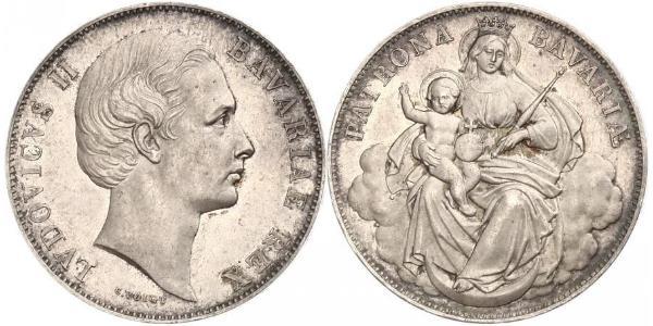 1 Thaler Regno di Baviera (1806 - 1918) Argento Ludovico II di Baviera(1845 – 1886)