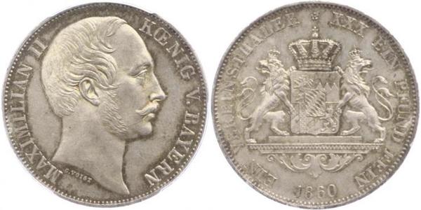 1 Thaler Regno di Baviera (1806 - 1918) Argento Massimiliano II di Baviera(1811 - 1864)
