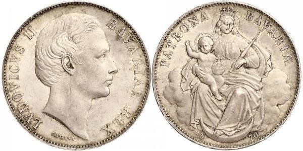 1 Thaler Regno di Baviera (1806 - 1918) Argento Ludovico II di Baviera(1845 – 1886)