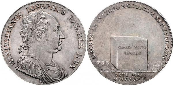 1 Thaler Regno di Baviera (1806 - 1918) Argento Massimiliano I Giuseppe di Baviera (1756 - 1825)