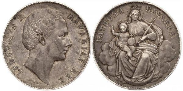 1 Thaler Regno di Baviera (1806 - 1918) Argento Ludovico II di Baviera(1845 – 1886)