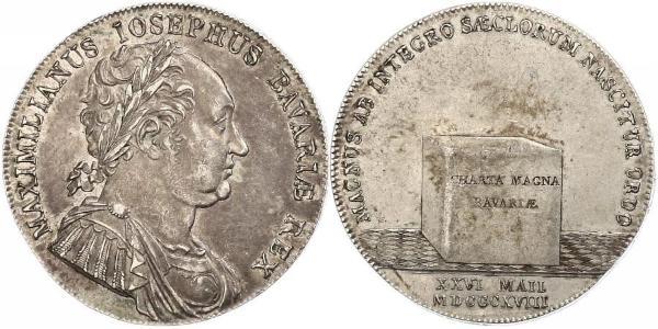 1 Thaler Regno di Baviera (1806 - 1918) Argento Massimiliano I Giuseppe di Baviera (1756 - 1825)