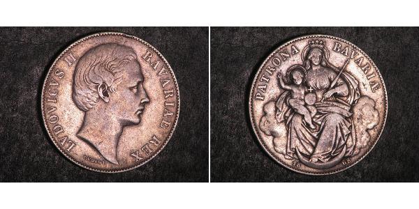 1 Thaler Regno di Baviera (1806 - 1918) Argento Ludovico II di Baviera(1845 – 1886)