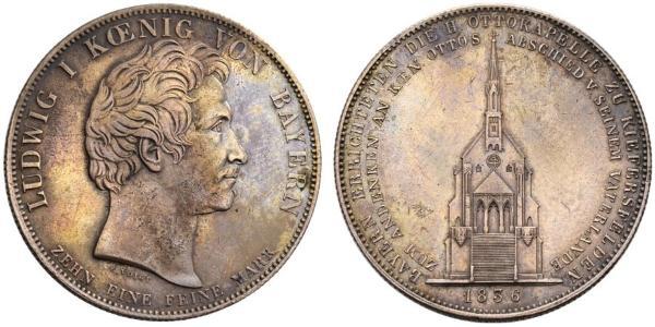 1 Thaler Regno di Baviera (1806 - 1918) Argento Ludovico I di Baviera (re)(1786 – 1868)