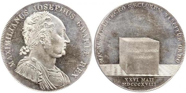 1 Thaler Regno di Baviera (1806 - 1918) Argento Massimiliano I Giuseppe di Baviera (1756 - 1825)