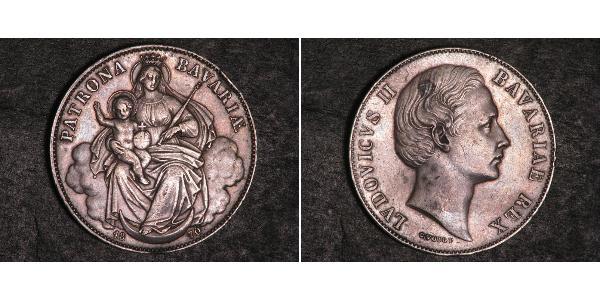1 Thaler Regno di Baviera (1806 - 1918) Argento Ludovico II di Baviera(1845 – 1886)