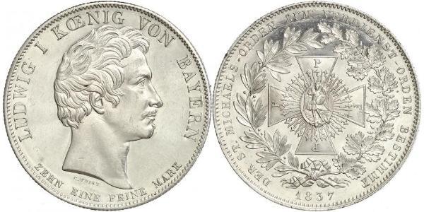 1 Thaler Regno di Baviera (1806 - 1918) Argento Ludovico I di Baviera (re)(1786 – 1868)