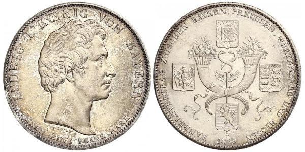 1 Thaler Regno di Baviera (1806 - 1918) Argento Ludovico I di Baviera (re)(1786 – 1868)