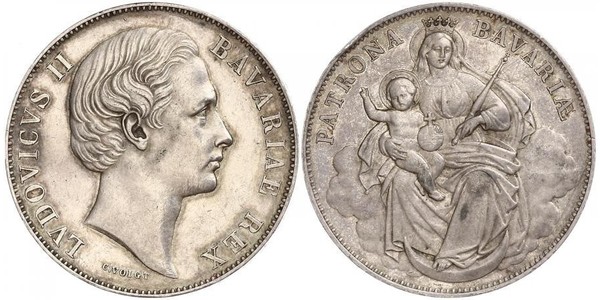 1 Thaler Regno di Baviera (1806 - 1918) Argento Ludovico II di Baviera(1845 – 1886)