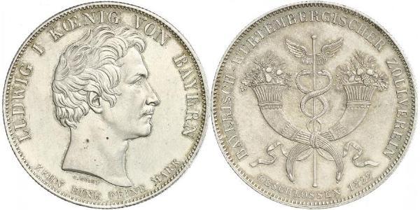 1 Thaler Regno di Baviera (1806 - 1918) Argento Ludovico I di Baviera (re)(1786 – 1868)