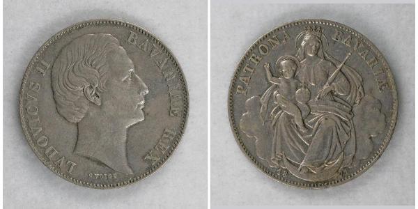 1 Thaler Regno di Baviera (1806 - 1918) Argento Ludovico II di Baviera(1845 – 1886)