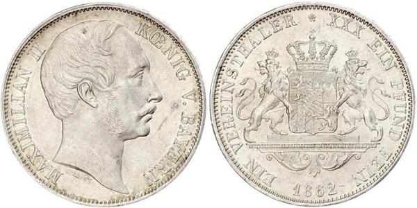 1 Thaler Regno di Baviera (1806 - 1918) Argento Massimiliano II di Baviera(1811 - 1864)