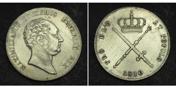 1 Thaler Regno di Baviera (1806 - 1918) Argento Massimiliano I Giuseppe di Baviera (1756 - 1825)