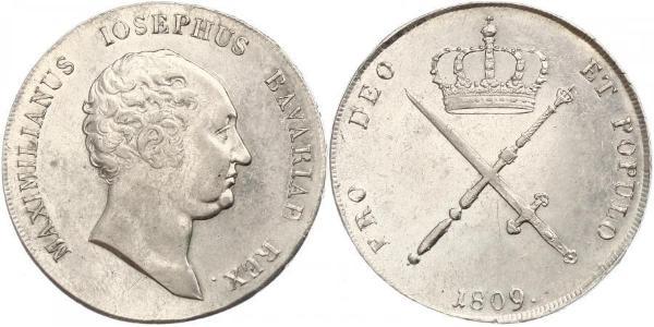 1 Thaler Regno di Baviera (1806 - 1918) Argento Massimiliano I Giuseppe di Baviera (1756 - 1825)
