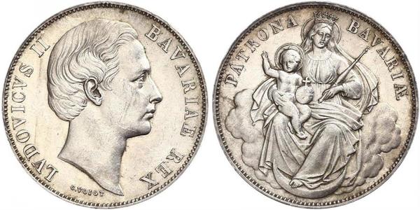 1 Thaler Regno di Baviera (1806 - 1918) Argento Ludovico II di Baviera(1845 – 1886)