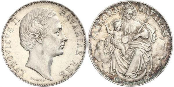 1 Thaler Regno di Baviera (1806 - 1918) Argento Ludovico II di Baviera(1845 – 1886)