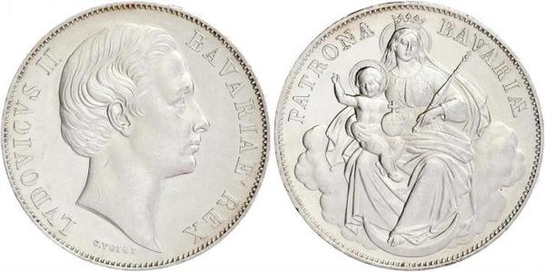 1 Thaler Regno di Baviera (1806 - 1918) Argento Ludovico II di Baviera(1845 – 1886)