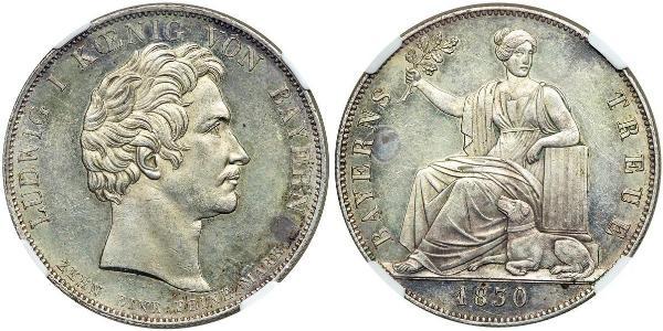 1 Thaler Regno di Baviera (1806 - 1918) Argento Ludovico I di Baviera (re)(1786 – 1868)