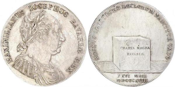 1 Thaler Regno di Baviera (1806 - 1918) Argento Massimiliano I Giuseppe di Baviera (1756 - 1825)