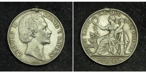 1 Thaler Regno di Baviera (1806 - 1918) Argento Ludovico II di Baviera(1845 – 1886)