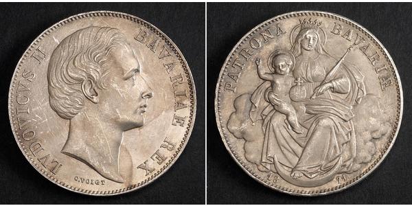 1 Thaler Regno di Baviera (1806 - 1918) Argento Ludovico II di Baviera(1845 – 1886)