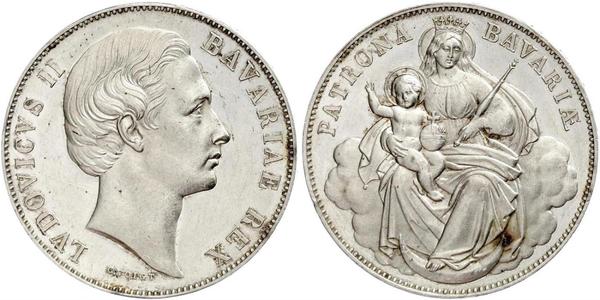 1 Thaler Regno di Baviera (1806 - 1918) Argento Ludovico II di Baviera(1845 – 1886)