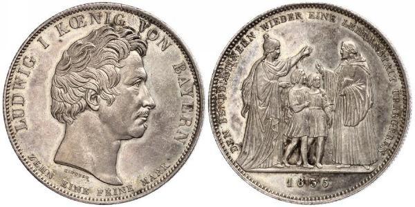 1 Thaler Regno di Baviera (1806 - 1918) Argento Ludovico I di Baviera (re)(1786 – 1868)