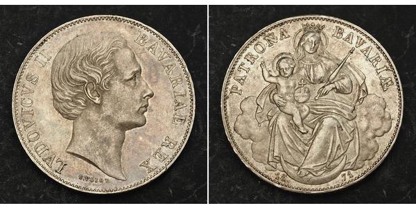 1 Thaler Regno di Baviera (1806 - 1918) Argento Ludovico II di Baviera(1845 – 1886)