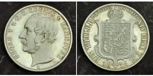 1 Thaler Regno di Hannover (1814 - 1866) Argento Giorgio V di Hannover (1819 - 1878)